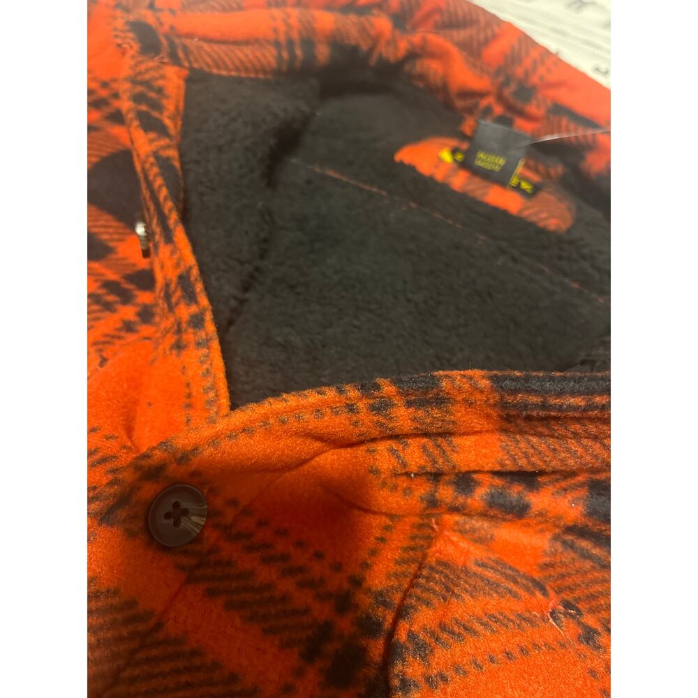 Stanley Workwear Insulated  Orange and Black Plaid Shirt M - Picture 9 of 9